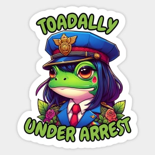 frog police woman Sticker